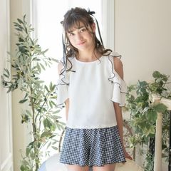 【ホワイト】肩あきフリル セパレートスイムウェア キッズ TAK キャサリンコテージ