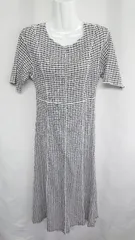 ◇ ⊂ FREE'S MART ギンガムチェック柄 半袖 ロング丈 ワンピース サイズFR ホワイト ブラック レディース E  【1409100060775】