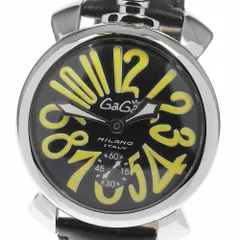 ☆良品【GaGa MILANO】ガガミラノ マヌアーレ 48MM 5010.12S 手巻き メンズ 腕時計_669219