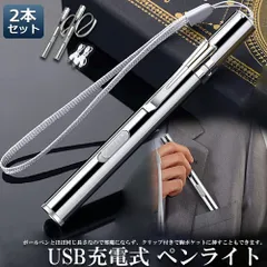ペンライト led 懐中電灯 USB充電式 2本セット ハンディライト  USBケーブル付属 小型 災害 緊急 ツール キャンプ アウトドア 釣り ペンライト キャンプ 防災 夜間散歩 緊急イベント適用 
