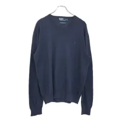 Polo by Ralph Lauren ポロ ラルフローレン Vネック コットンニット セーター ネイビー(メンズ XL)中古 古着 U9411