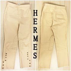 希少！エルメス セリエボタン ハイウエストパンツ コットンストレッチ 