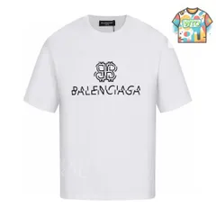 【今日特価】Balenciaga サマー 2025 オフセットロゴ刺繍 T シャツ-1