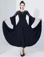 新品 未使用  新作 シンプルなワンピースタイプ練習着 ノービス級競技会などにもオススメ！ 社交ダンスドレス ラテンダンス衣装 レッスンウェア ステージ衣装