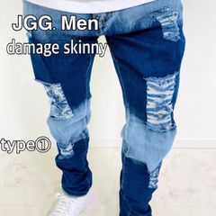 JGG.Men ジェギングメン スキニーパンツダメージデニム tb28 - メルカリ