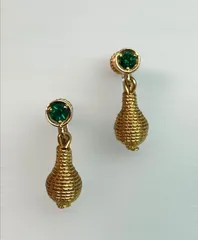 ヴィンテージ風 ワイヤーラップイヤリング