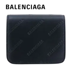 バレンシアガ 財布 二つ折り BALENCIAGA 594216 2AAXQ 1000 BLACK CASH COIN & CARD HOLDER WITH FLAP ブラック キャッシュ コイン カードケース