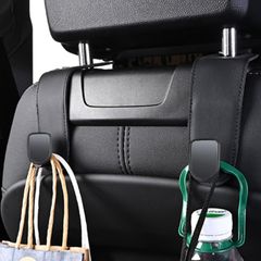 ヘッドレストフック 車 フック 2セット 荷物フック 25kg 荷物フック シートフック カーアクセサリー 便利グッズ (ブラック)