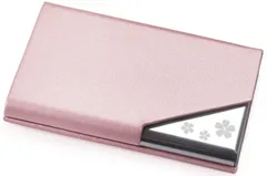 【人気商品】1秒開閉 マグネット式 レディース 純色 メンズ 心の桜 名刺ケース ビジネス 角が折れない (ピンク) 名刺入れ