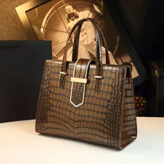 ハンドバッグ トートバッグ 鞄 カバン かばん レディース ビジネスバッグ フォーマル 革 クロコダイル柄 高級感 オシャレ 旅行 おでかけ デート プレゼント ギフト 大容量 本革バッグ 通勤 通学