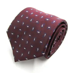 オリヒカ ブランド ネクタイ ペイズリー ドット 小紋柄 PO メンズ ワインレッド ORIHICA 【中古】