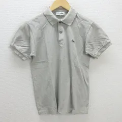 G■ラコステ/LACOSTE  CHEMISE 半袖ポロシャツ/鹿の子【160】灰系/KIDS/117【中古】■