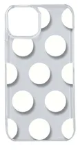 【新品未使用】iPhone14 アイフォン14 クリア ハードケース ドット柄 水玉 (ホワイト) スマホケース カバー cl-ip14-dotbig-09