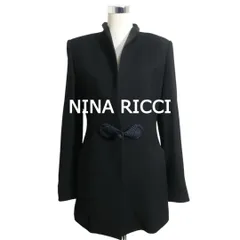 極美品 NINA RICCI ニナリッチ ジャケット ショールカラー ロング丈 シングル 1B ブラック サイズ40 レディースのサムネイル