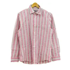 ドゥクラッセ 長袖シャツ トップス ストライプ柄 コットン メンズ Lサイズ ピンク×グレー×黄 DoCLASSE 【中古】