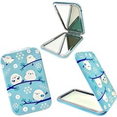 コンパクトミラー 手鏡 携帯 折りたたみミラー ハンドミラー かわいい キャラクター シマエナガ ことり( 3個セット)
