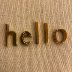23mm LETTER GOLD　文字　アルファベット　真鍮　小文字　HELLO