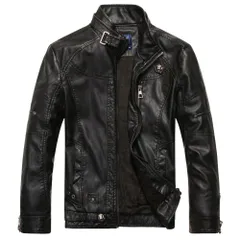 ☆ ブラック ☆ 2XLサイズ ☆ ライダースジャケット pmyjacket01 レザージャケット メンズ 革ジャン ライダース ジャケット 革ジャン 皮ジャン ブルゾン 裏起毛 内側ポケット フェイクレザー 父の日 バイクジャケット カジュアル 秋冬 秋 冬