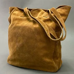 Ha28 ALEXANDER McQUEEN アレキサンダーマックイーン スカルモチーフ スウェードトートバッグ スエード かばん キャメル レザーのサムネイル