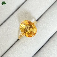 【17-40】【Vintage】シトリン　リング　3.32ct【中古】【K18YG/750】【10号】★By vivid-J