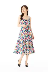 エジェリ(EGERIE)ワンピース T1 T2 T3 T4サイズ キャミワンピ ミドル丈ワンピース 花柄 ジャージー レディース フランス製 　