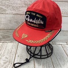 中古・美品！/がまかつ　ワッペンキャップ(レッド) Lサイズ