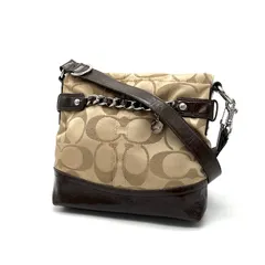 【中古】COACH コーチ シグネチャー キャンバス ショルダーバッグ eY06175N