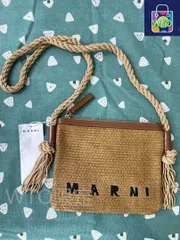 MARNI ラフィアロゴ刺繍ロープチェーンショルダーバッグ-WTO輸入2