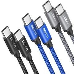 [2m 3本] USB C Type C to Type C ケーブル【PD対応 60W/3A急速充電】DDIYYI USB C to C PD ケーブル タイプc ケーブル 高耐久ナイロン 断線防止 iPad mini6、MacBook、Galaxy、 iP