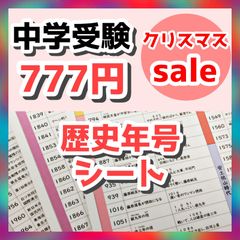 中学受験・高校受験　歴史年号　3枚シート サピックス　予習シリーズ