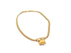 ■美品■ NINA RICCI ニナリッチ ロゴモチーフ リボン ネックレス ペンダント アクセサリー レディース ゴールド系 DI0097