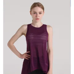 ☆ パープル ☆ Mサイズ ☆ ヨガ ウェア トップス ヨガウェア タンクトップ レディース ヨガ トップス ピラティスウェア ジムウェア トレーニングウェア スポーツウェア ロング丈 ロング 丈長 通気性 快適 2way ピラティス ホットヨガ