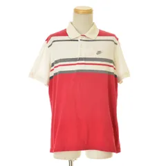 【NIKE】80s 紺タグ ロゴ刺繍 ライン半袖ポロシャツ