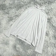 【完売】UNIQLO  ユニクロ  ヒートテック  ハイネック  長袖カットソー  (L)  カジュアル  一点もの  グレー系  灰色【送料無料】