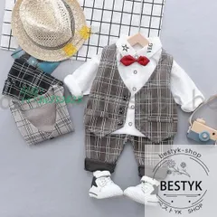 入学式 スーツ 男の子 子供スーツ ベストスーツ 3点セット 80 110CM ロングパンツ] 男の子 卒園式 90 100 [ベスト フォーマル 男の子スーツ シャツ 入園式  vii3w353629