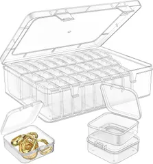DIY ジュエリー収納 アクセサリー ネイル ダイヤモンドアート整理ツール 保存用 ジュエリーボックス 5.5*5.5*2cm 収納ケース クリーム容器 小物入れ プラスチック製 アクセサリー 透明 30個 携帯用 ビーズケース SOYANGNEK