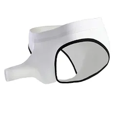 ［ネクストグランツ］メンズ 竿出し ボクサー セクシー ブリーフ トランクス 立体 ぞうさん パンツ 男性 下着 1枚/2枚組 シースルー 3D 竿出し スタイル ブリーフ メンズ 快適 セクシー 立体 もっこり ぞうさん ショーツ 黒 [ホワイト] [XL]