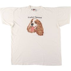 ONEITA 90s USA製 犬 ドックT コッカースパニエル ヴィンテージ 古着 90年代 オニータ ONEITA 犬柄 コッカースパニエル アニマルT