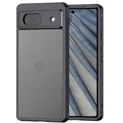 ZXZone for Google Pixel 7a ケース 半透明 マット感ケース 耐衝撃 画面保護 レンズ保護 米軍MIL規格 滑り止め 指紋防止 ストラップホール付き ワイヤレス充電対応 スマホケース グーグルピクセル7a カバー 6.1インチ ブラ 0