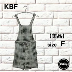 【美品】KBF ケービーエフ　サロペット　ブロック柄　サイズF