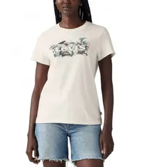 【送料無料】 リーバイス レディース シャツ トップス Levi'sR The Perfect Flower Graphic Short Sleeve T-Shirt Lily BW Fill Egret