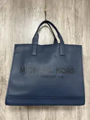 MICHAEL KORS マイケルコース レザー シンプル プリント トート バッグ ネイビー ■■◎メンズ