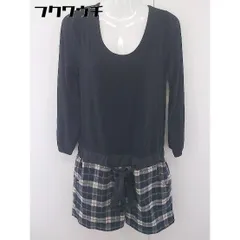 ◇ apart by lowrys チェック 長袖 膝丈 ワンピース サイズM ブラック ネイビー ベージュ系 レディース  【中古】 【1109060012752】
