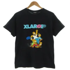エクストララージ X-LARGE×The Simpsons Tシャツ 01192140 ロゴプリント 丸首 半袖 コットン ブラック 黒 M