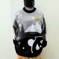パンディエスタ　セーター　雪遊び　黒　Lサイズ