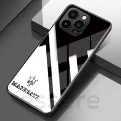スマホケース iPhoneケース マセラティ アイフォンケース 耐衝撃 iPhone13 iPhone14 iPhone15 iPhone16 iPhone17 全機種対応 ガラスケース ハードケース iPhoneアクセサリー ホワイト