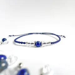 【9月誕生石】ラピスラズリの天然石ブレスレット　* 耀う瑠璃*