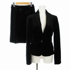 バーバリーブラックレーベル BURBERRY BLACK LABEL スーツ フォーマル セットアップ 上下 2点セット ベロア スカート ジャケット 38 S 黒 ブラック /KO ■GY14のサムネイル