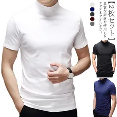 【2枚セット】ゴルフウェア ハイネック 半袖 メンズ Tシャツ メンズtシャツ 半袖 モックネック ゴルフtシャツ ストレッチ 無地 モックネックシャツ ハイネックtシャツ トップス カットソー スポ xzjhbic#