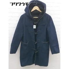 ■ nano universe ナノユニバース 合成皮革 長袖 ダッフル コート サイズ36 ネイビー レディース 【中古】 【1002801516543】